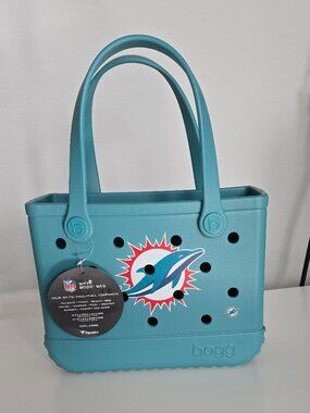NWT BOGG NFL Miami Dolphins Bitty‎ Bag Teal EVA Tote Beach Tailgate Bag